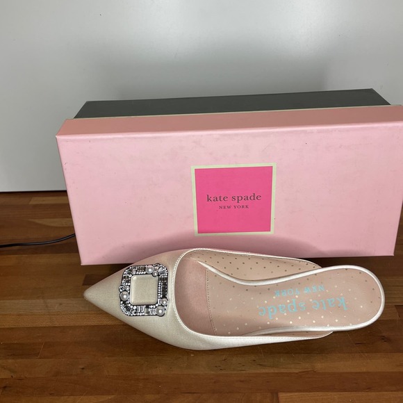 Kate Spade New York Women's Buckle up Slide Mule Flats - Ivory Bridal 8 - Picture 4 of 13